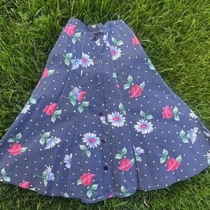 Vintage 1970’s Button-Up Trumpet Design Skirt - XS